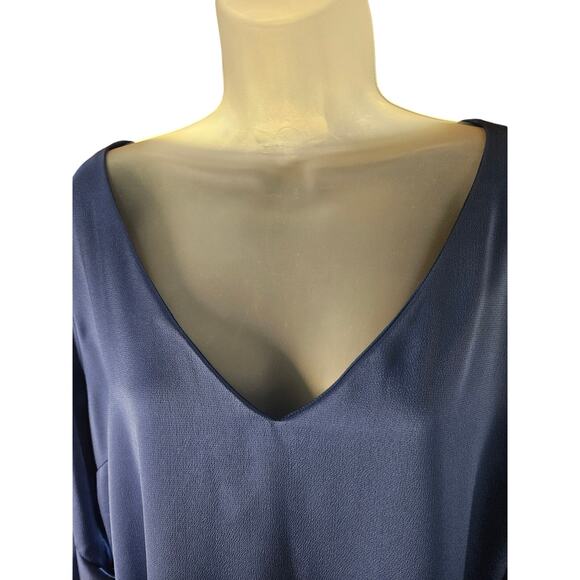 Chloe Kristyn Blue Mini Sheath Dress Bell Sleeves Lined NWT Sz L - Picture 5 of 12